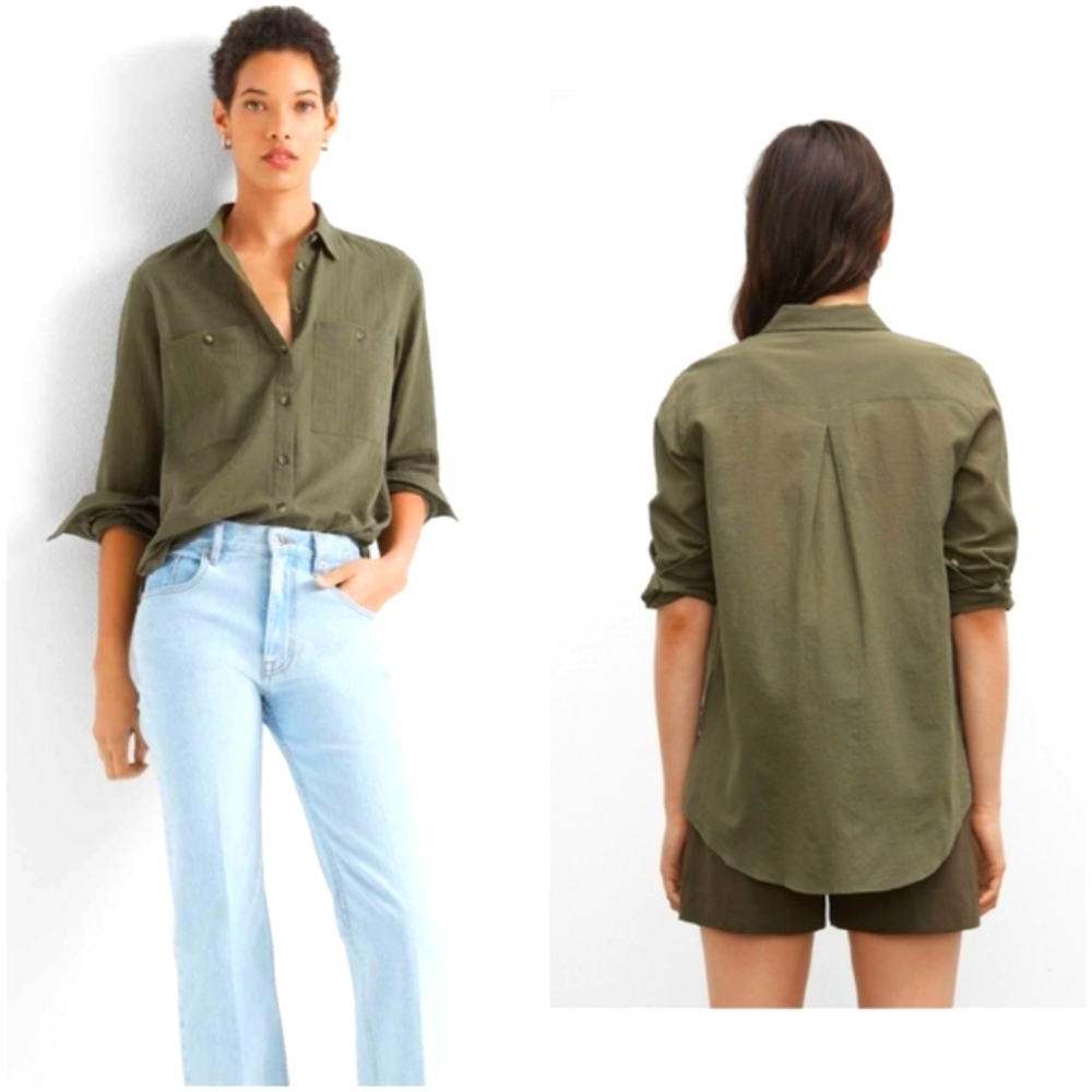Club Monaco Marnee button down olive cotton